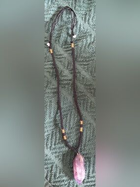Amethyst Pendulum Necklace - Purple Crystal Point